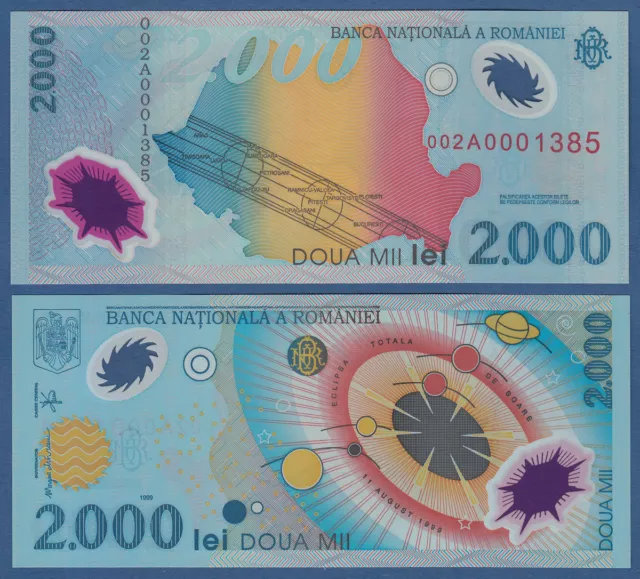 RUMÄNIEN / ROMANIA 2000 Lei 1999 (Polymer) UNC  P.111 a