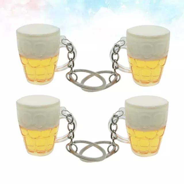 4-Pack Beer Cup Keychains for Oktoberfest Party Favors