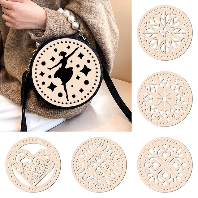 2PCS Wooden Bag Bottom Crochet Basket Base Shaper Home Pad Bag Decor Crafts Tool