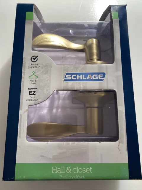 Schlage Accent Lever Hall and Closet Lock in Satin Brass zao