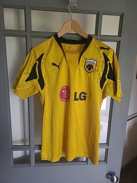 Aek Athens F.c. Greece 2007/2008 Home Football Shirt Jersey Size M Puma