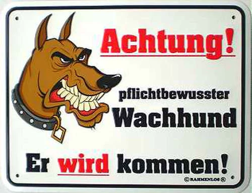 „Achtung Hund“ Videoüberwachung Schild Aus Aluminium – 2 Stück Mit Montage-Zubehör