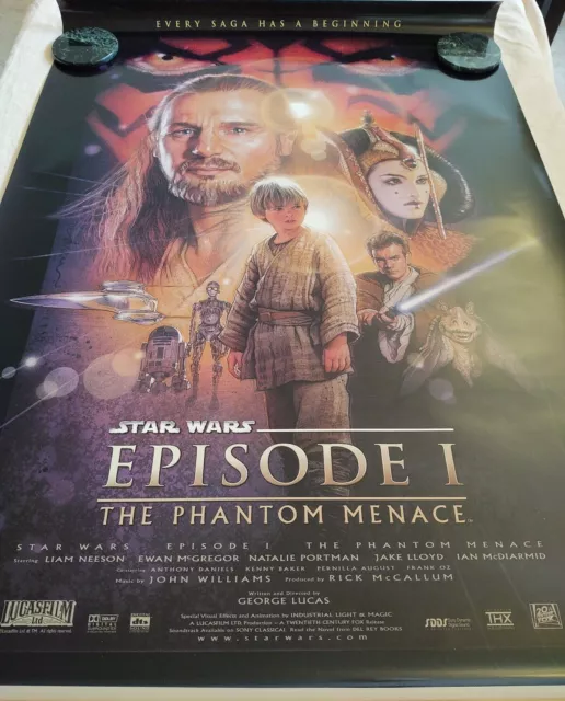 Nuevo póster de 1 cara de Star Wars LA AMENAZA FANTASMA EP1 1999 PELÍCULA ORIGINAL-Nr NUEVO