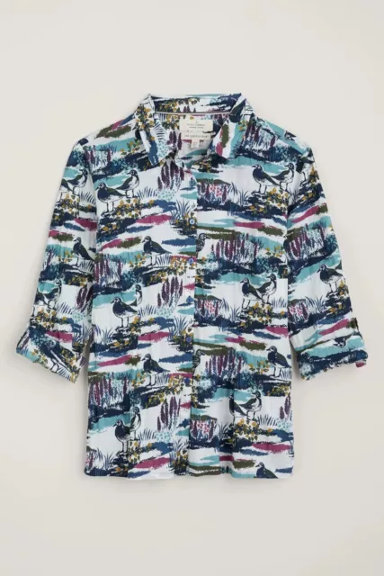 Seasalt ‘Larissa’ Crinkle Shirt - Blue/Green/Pink Mixed Colours - Size 20 - BNWT