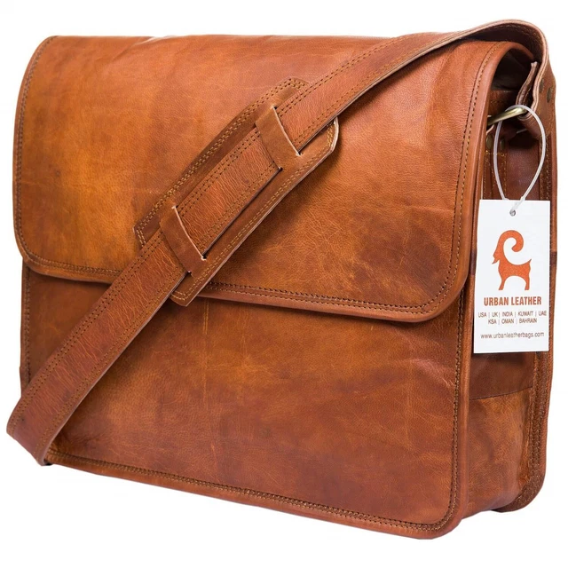 Nouveau sac à bandoulière en cuir marron véritable pour femmes Business