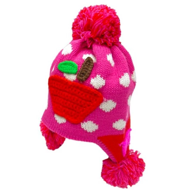Baby Girl Winter Hats Job Lot 12 Girls Warm Pom Pom Apple Applique 1-2yrs 2-4yrs