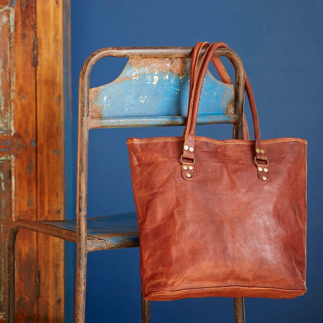 Femmes Neuf Handmade Bronzage Naturel Pure Cuir Vintage Messager Sac Fourre-Tout