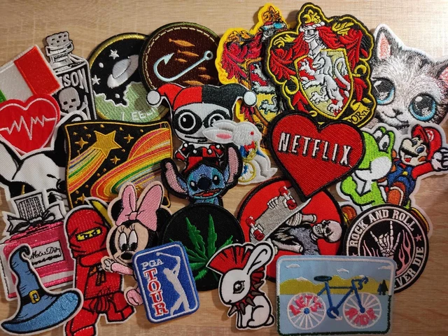 Lot De 25 Patchs Brodés à Repasser - Motifs Aléatoires USA, Style Vintage | Haute Qualité