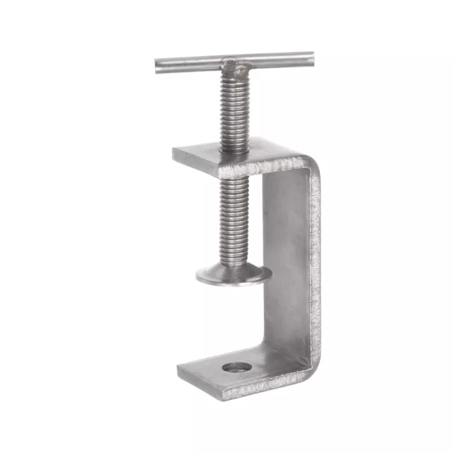 Stainless Steel C-Clamp, 65mm Wide Jaw Opening with T-Bar Handle
