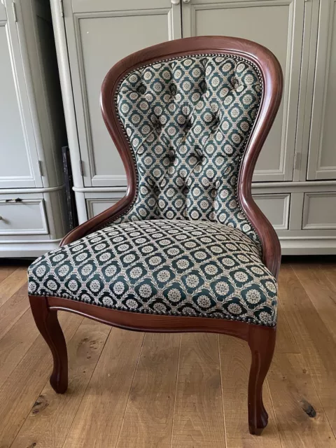 Deep Green Victorian style Accent/bedroom chair…COLLECTION ONLY.