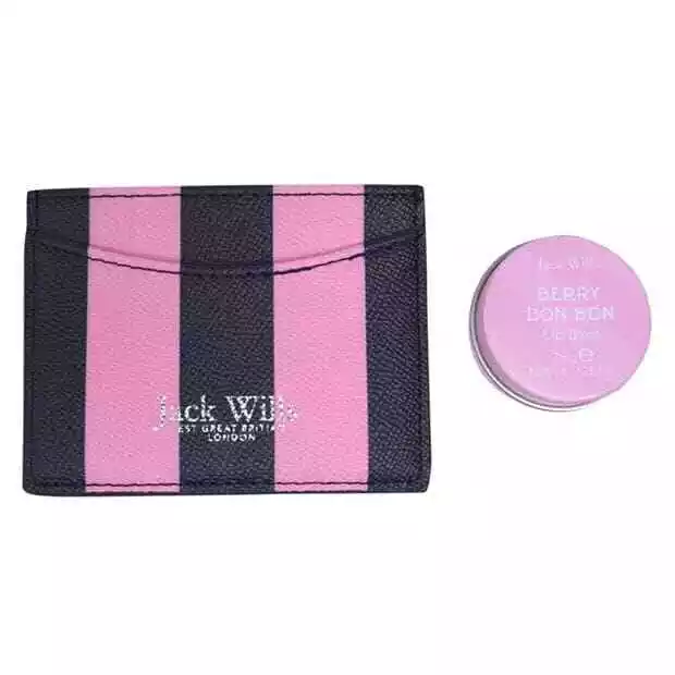 Jack Wills Card Holder & Lip Balm Gift Set Womens 100% Genuine New Boxed