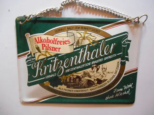 Kritzenthaler Pilsener Zapfhahnschild Bier Brauerei Reklame Werbung Kneipe