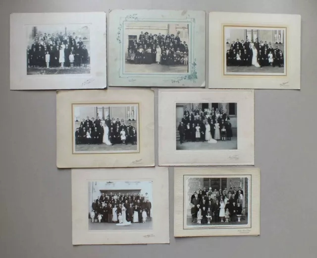 Lot De 7 Anciennes Photographies De Mariage - Region Centre Et Bourgogne *