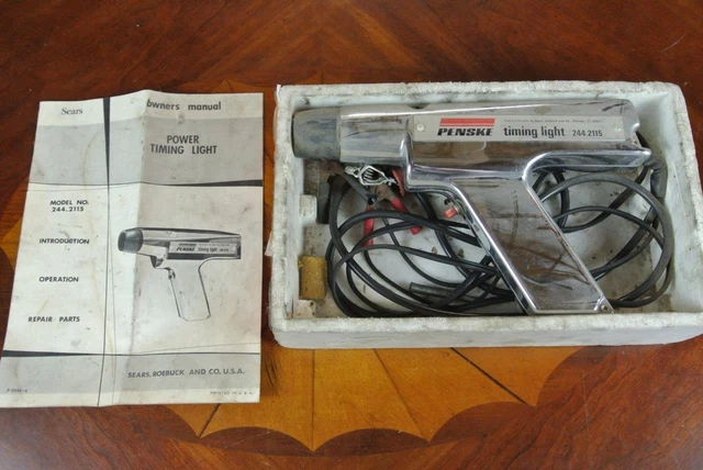Penske Timing Light Model 244.2115 Cables Box Instructions Vintage Sears Roebuck