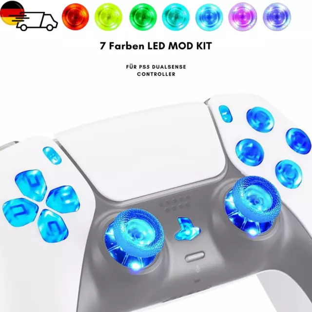 PS5 DUALSENSE CONTROLLER LED Mod 7 Colori Leds + Tasti + Tools
