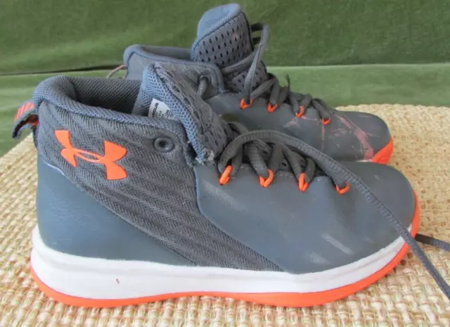 Kids  UNDER ARMOUR Gray High Top Sneakers Size 13K