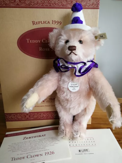 Steiff Teddy Clown 1926 rose, 33 cm, unbespielt wie neu,  OVP, EAN 407260