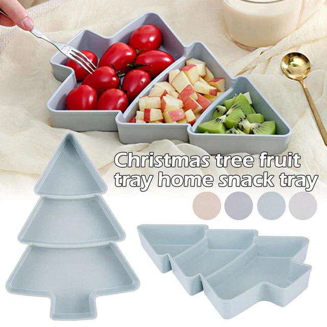 Piatto a forma di albero di Natale frutta noci vassoio caramelle ciotola snack piatto G2T4