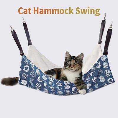 Hamaca colgante para gato reversible suave transpirable pequeña jaula para mascotas cama oscilante`