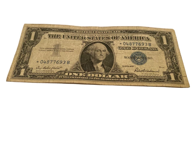 1957 A $1 SILVER CERTIFICATE **STAR** NOTE.   Low Serial Number