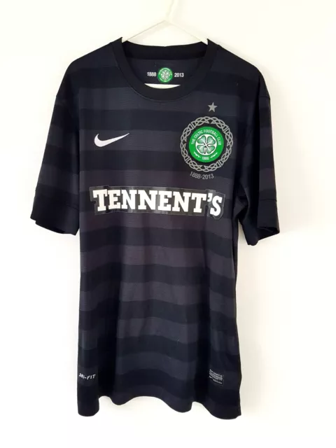 Celtic Away Shirt 2012. Medium. Original Nike. Black Adults Football Top Only M.