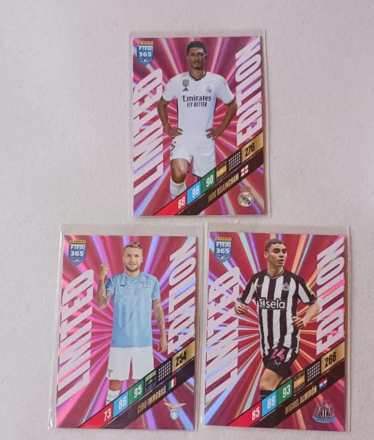 Panini Fifa 365 2024 Limited Edition Bellingham, Immobile, Almiron lot