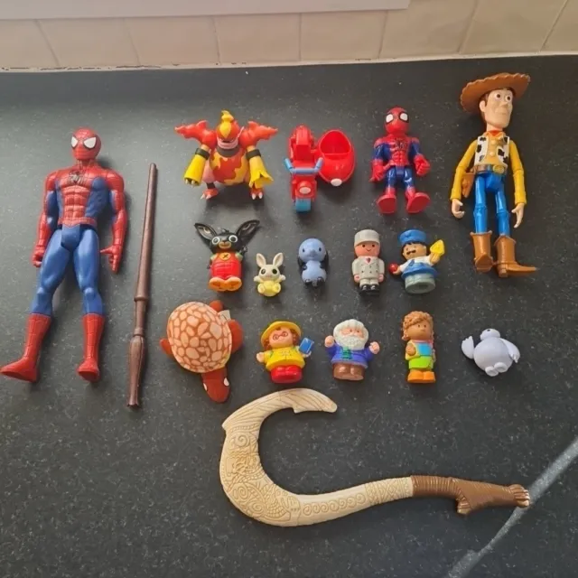 Bundle Collection Of Action Figures inc Pokemon Spiderman Toy Story