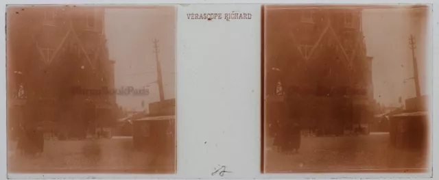 France Cathédrale Photo Stereo PL32P1n Plaque de verre Vintage