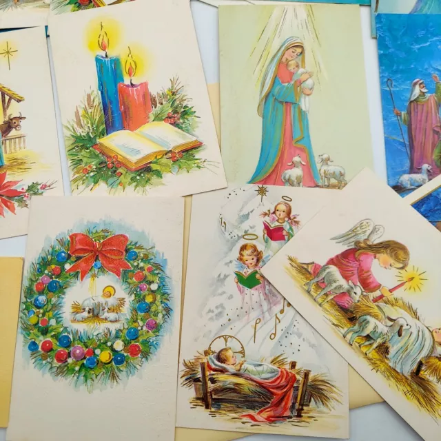 14 unused  Vintage Christmas Greeting Card religious Mary Baby Jesus Salvatorian