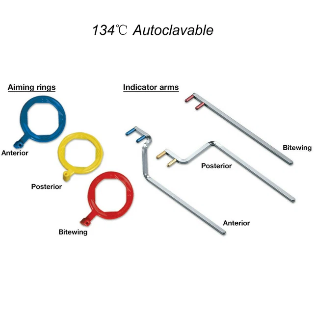 Dental X Ray Holder Bitewing Indicator Metal Bar Arm/Aiming Rings Autoclavable A