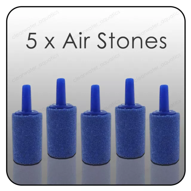 5 x Aquarium 1" AIRSTONES Fish Tank Air Stone Small 25mm Oxygen Bubbles Pump