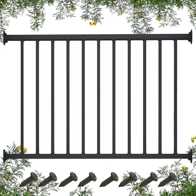 CHR Metal Guard Rail Kit with Balusters and Brackets for Deck Porch Outdoor Hand