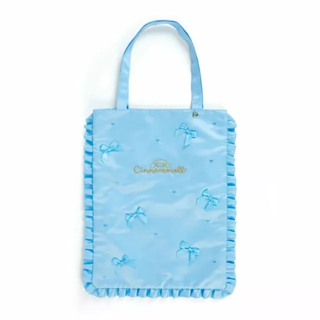 Sanrio Character Cinnamoroll Tote Bag (Enjoy Idol) Blue Frill & Ribbon Bag New