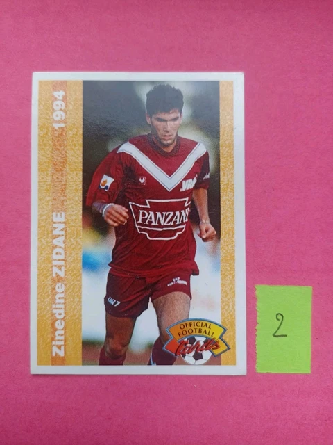 TRES RARE Zinédine Zidane ROOKIE Panini Foot 1995 équipe de