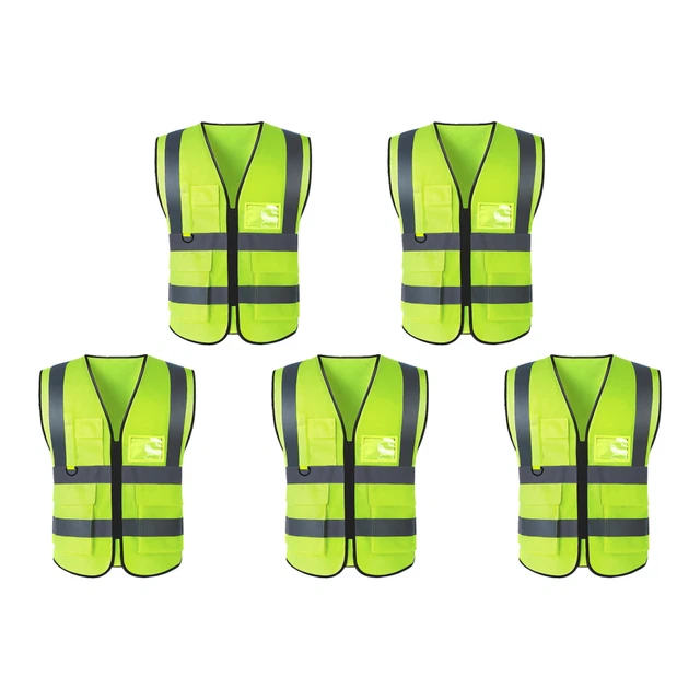 Gilet di sicurezza riflettente a strisce riflettenti per conducenti lavoratori (multi-tasca)