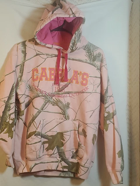 Ladies Cabela's Pink Realtree Hunting Camouflage Womens Hoodie Size Medium