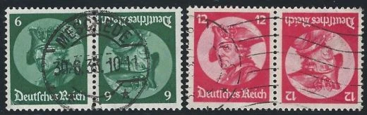 Deutsches Reich 1933 gestempelt MiNr. 479-480, K17 u. K18 ZD Markenheftchen