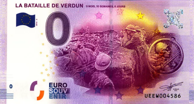 55 VERDUN La bataille de Verdun, 2016, Billet 0 € Souvenir