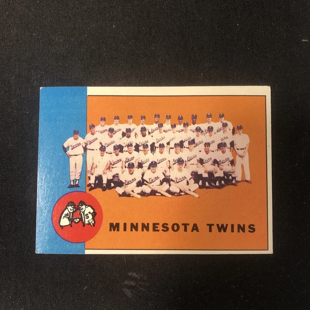 VINTAGE BASEBALL CARD break hofers stars Teams 1963 Topps Twins Team