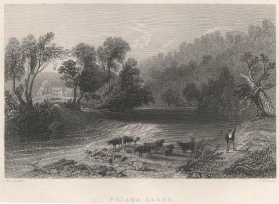 1840 SCOTLAND Original Antique Print "FRIARS CARSE" Auldgirth Dumfries Galloway