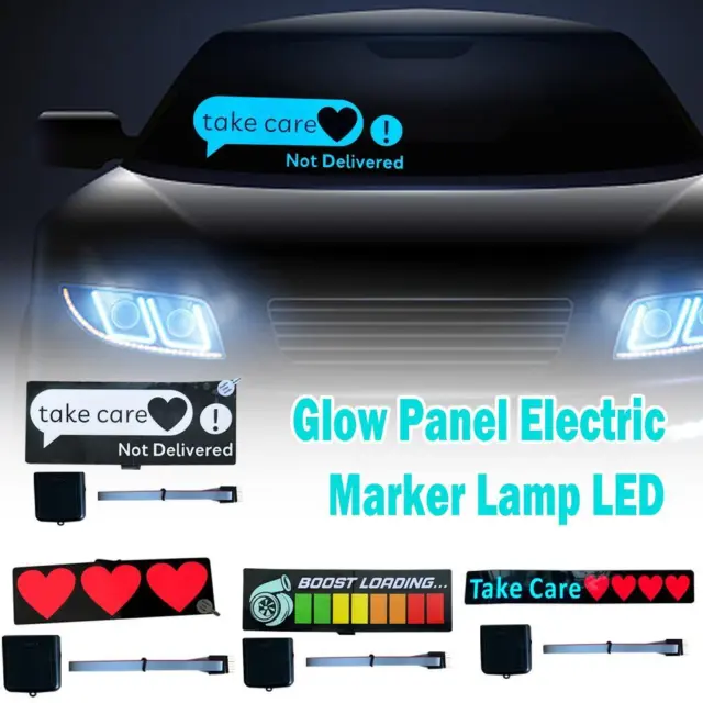 Take Care 4Heart Car Glow Panel LED Sticker Light Auto Electric Mark Lot B3