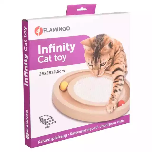 FLAMINGO Jouet griffoir pour chats Infinity 29x29x2,5 cm Naturel 3