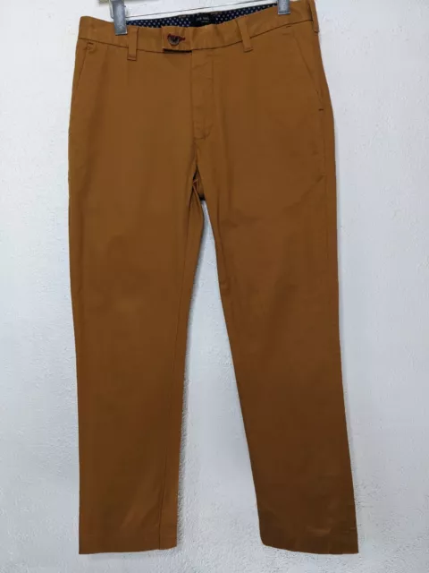Ted Baker London Chino Pants Trousers Casual Tan Cotton Blend Mens Size 30