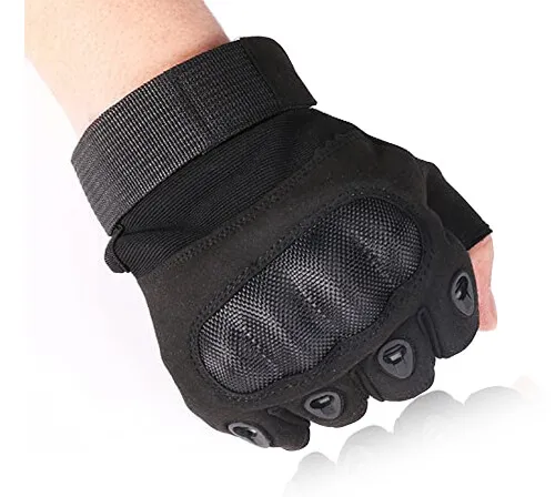 Leather All Weather Motorbike Motorcycle Gloves Carbon Fiber Knuckle Army Combat