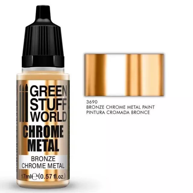 Green Stuff World GSW3690 - Chrome Métal Paint - Bronze Color 17Ml - Neuf