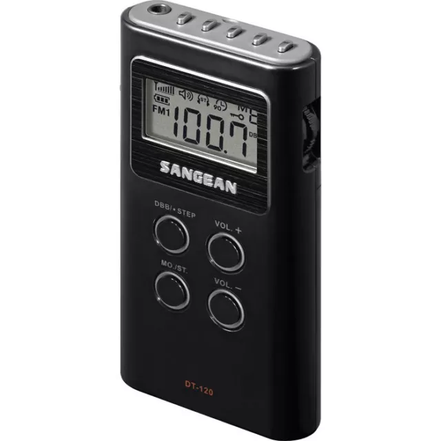 Sangean FM-Stereo / AM Personal Pocket Radio - Model DT120BK - Brand New