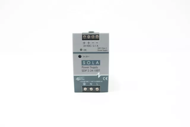 Sola SDP 2-24-100T Power Supply 115/230v-ac 2.1a Amp 24v-dc