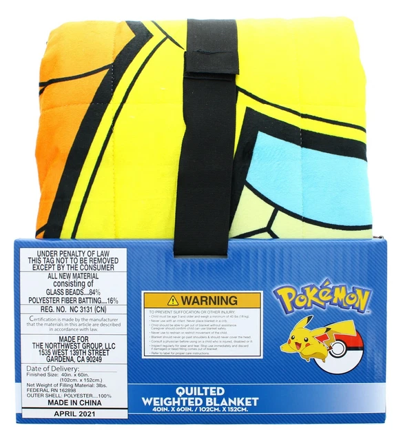 POKÉMON QUILTED WEIGHTED Blanket, Pikachu, Squirtle, Charmander
