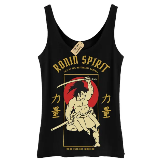 T-shirt antico eroe samurai Ronin Spirit gilet giapponese donna