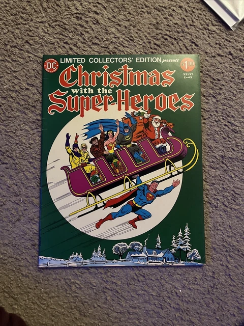C-43 Christmas with the Super-Heroes; 1976 DC Comics Superman Batman LARGE SIZE